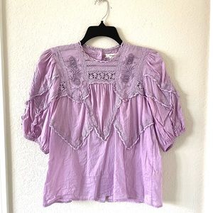Lilac Puff Sleeve Blouse
